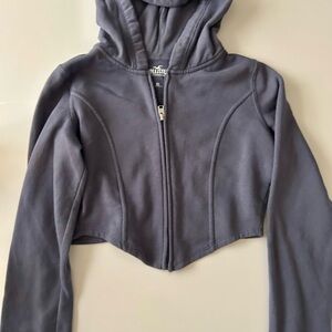 Hollister Charcoal Zip-Up Hoodie
